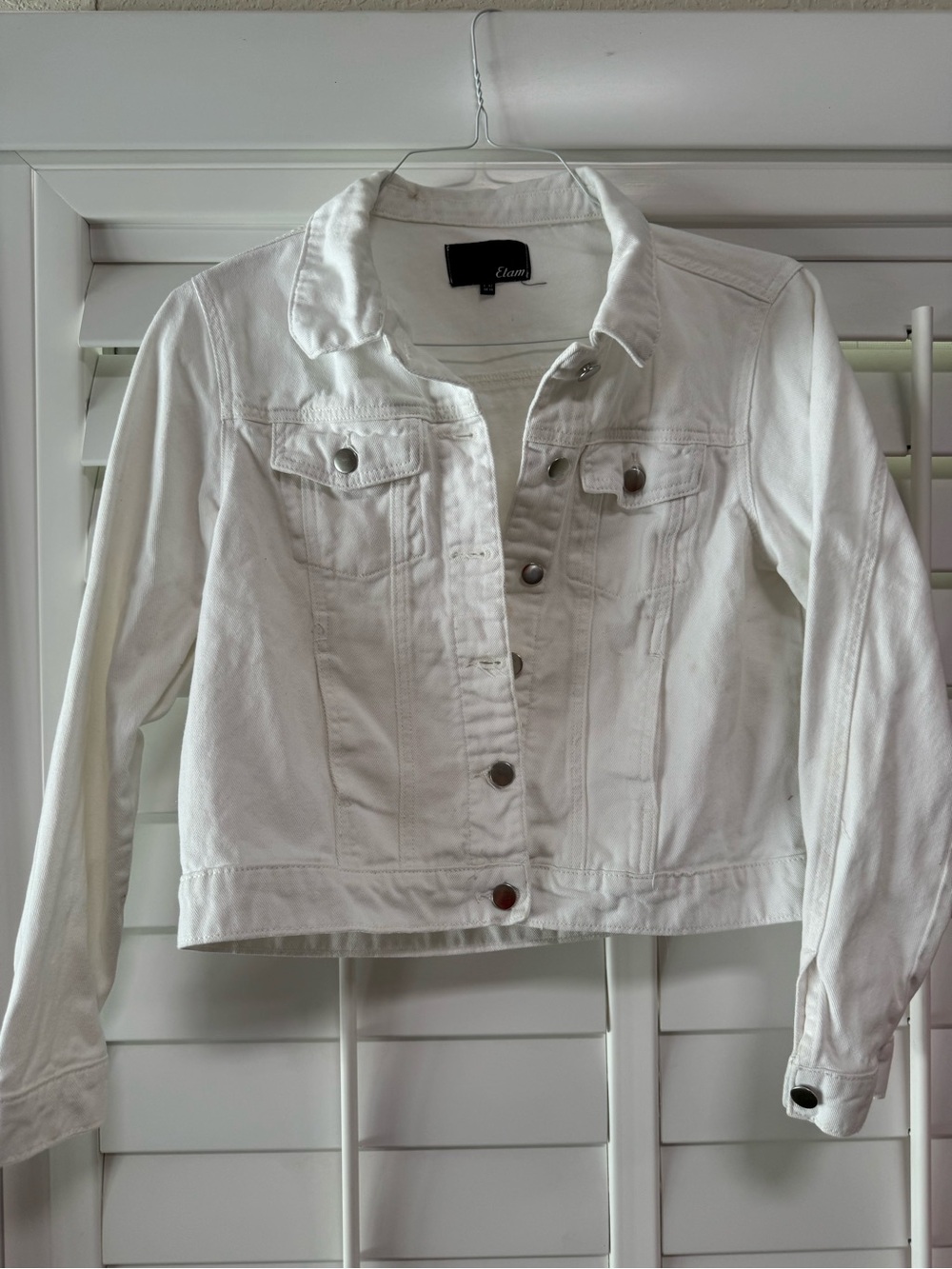 Etam White Cropped Denim Jacket